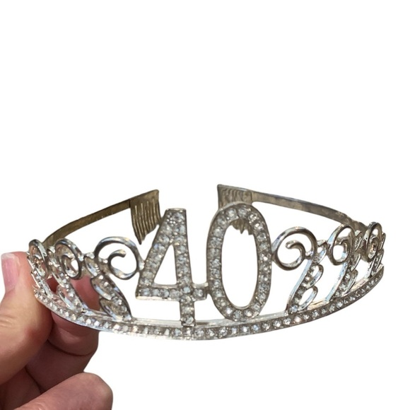 Forty 40 and Fabulous Bundle Sash, Cake Topper and Crown birthday party - Picture 5 of 7